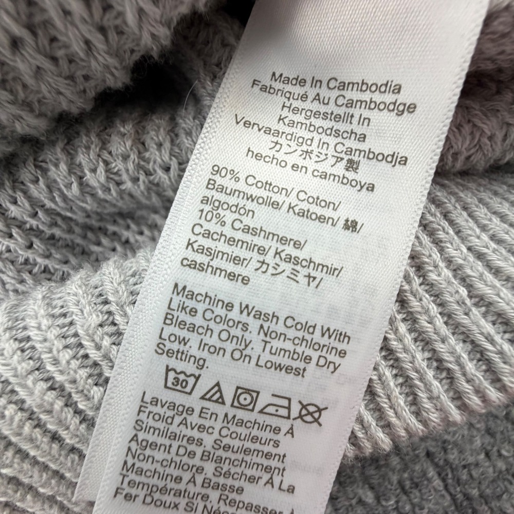 J.Crew Cotton Cashmere Blend Cropped V-Neck Cardigan Sweater Gray L - Picture 4 of 10